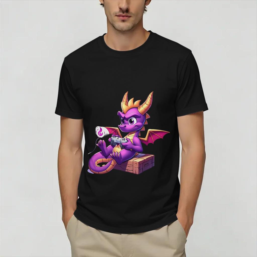 T-shirt Unisex Spyro Gamer Vintage 100% Cotone Maglietta a Maniche Corte T-shirt Girocollo Abbigliamento Idea Regalo