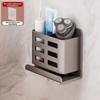 Self Adhesive Wall Mounted Toothbrush Holder No Punching Utensil Rack  Household