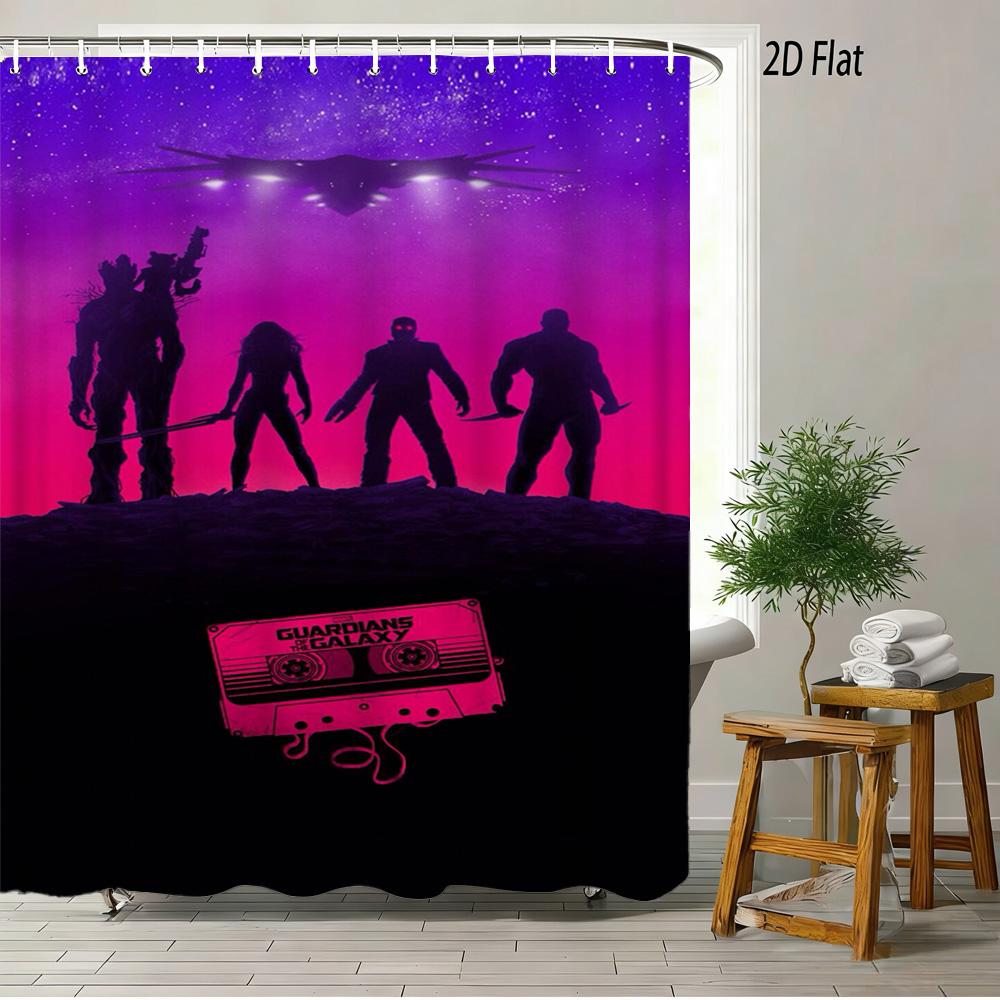 Spider-Man Red Web Pattern Waterproof Shower Curtain For Superhero Bathroom Decor