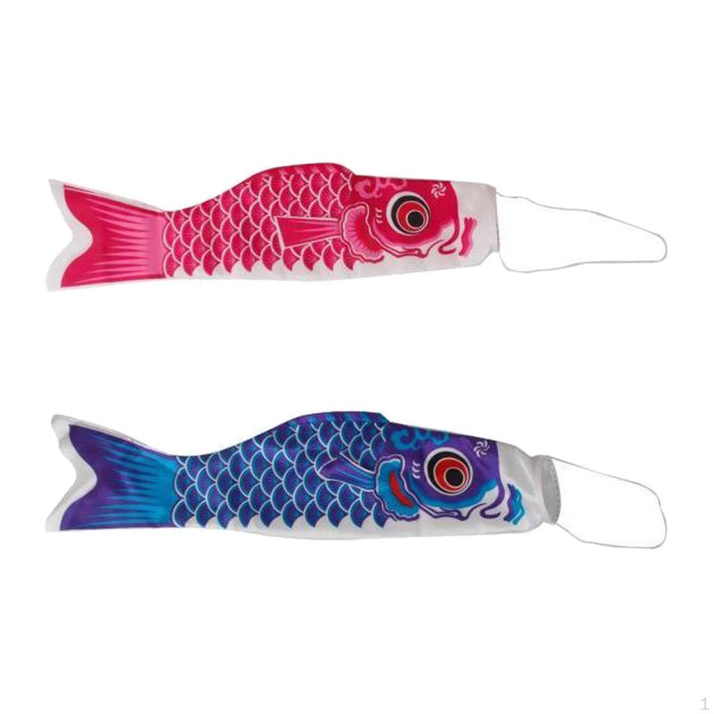 2Pcs Japan Carp Streamer Japanese Koi Hanging Sailfish for Children's Day Yard Restaurant