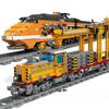 Technical City Power MOC Train Bricks 3D Model Railway Track Locomotive Building Blocks Subway Car Children Toys Christmas Gifts
