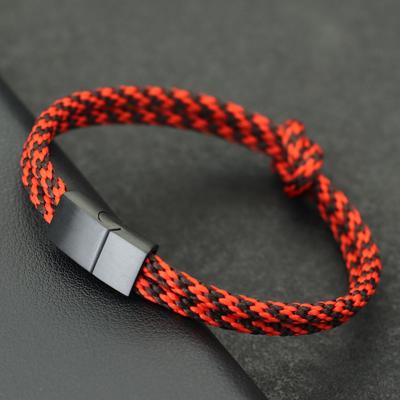 Noter Stilvolles Knotenarmband Für Männer Edelstahl Abnehmbare Magnetschnalle Strand Nautischer Vibe Armband Pulsera Seil Böhmisch