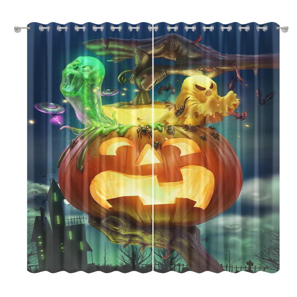 Halloween Curtain Cloth Bedroom Living Room Balcony Blackout Curtain Office Hotel Insulation Curtain