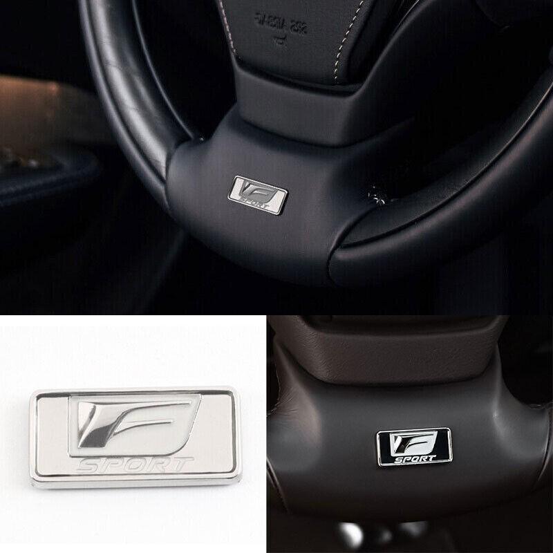 Silver Titanium Steering Wheel Logo Emblem Trim FSport For Lexus LS500 2018~2023