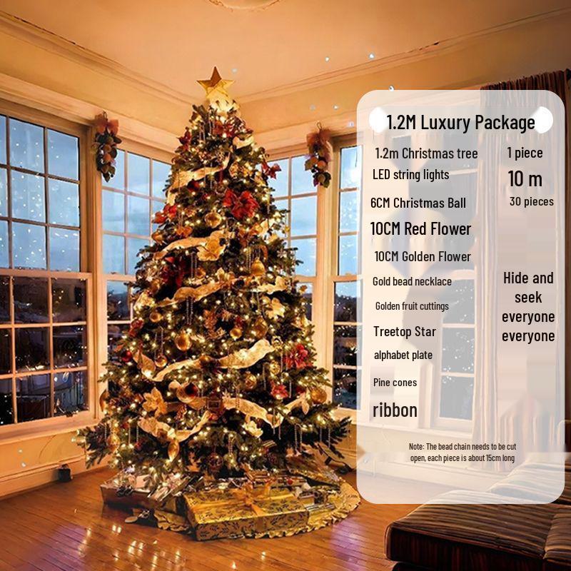 Christmas Tree & Decoration Set: 1.5/1.8/2.1/3M Sizes for Home & Mall Decor