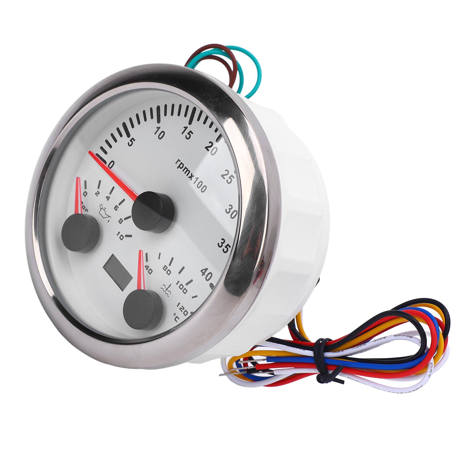 

Электрический тахометр 3 в 1, датчик давления масла, датчик температуры воды, 3 38 дюймов, 4000 об/мин, от 0 до 10 бар, от 40 до