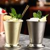 Stainless Steel Mint Julep Cup - Curled Metal Cocktail Glass for Beer/Juice/Cold Drinks, Universal Bar & KTV Drinkware  Set of 4
