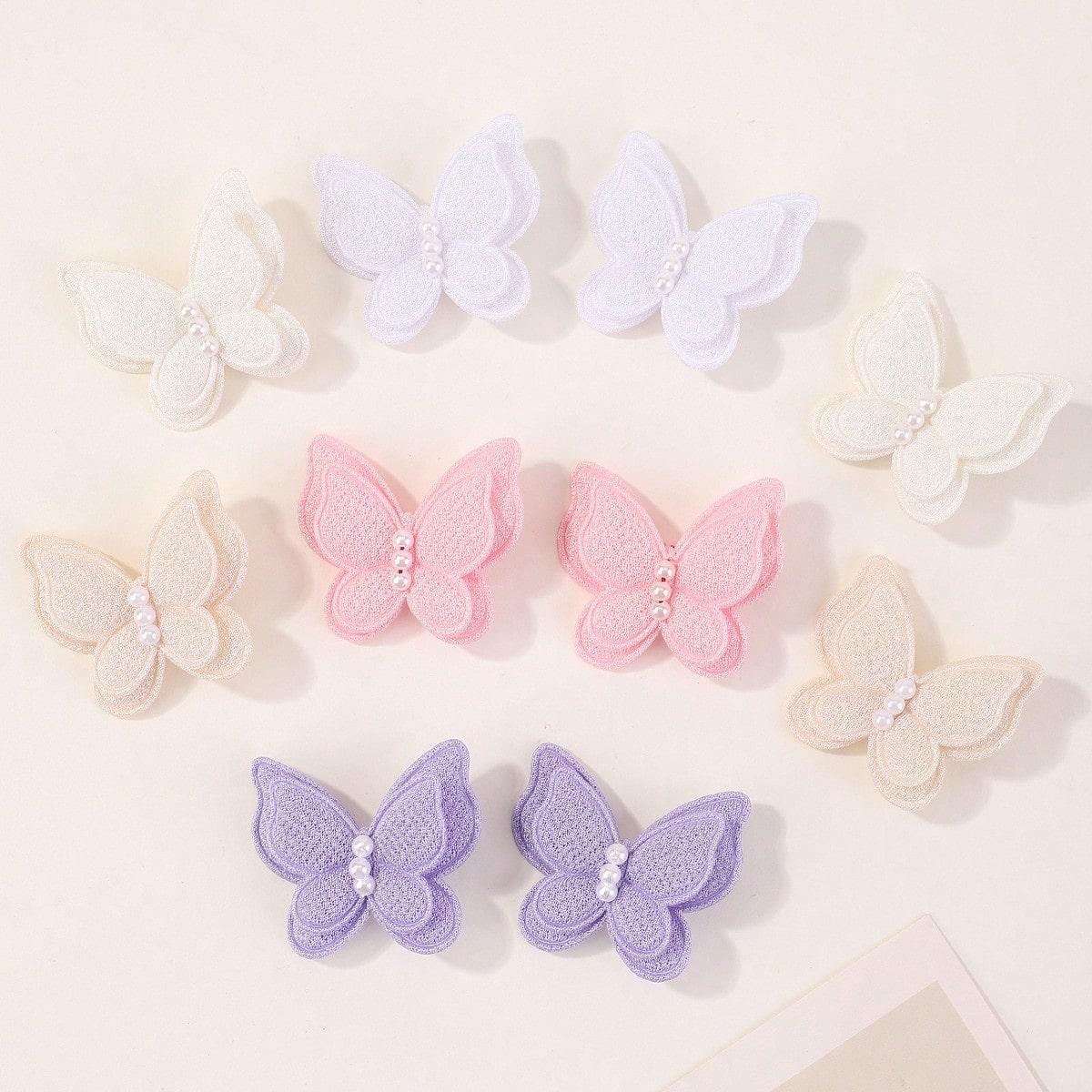 

12pcs/set 1.6 Cute Solid Hairpins Bows Hair Clip for Girls Princess Handmade Pearl Barrettes Headwear Kids Hair Accessories