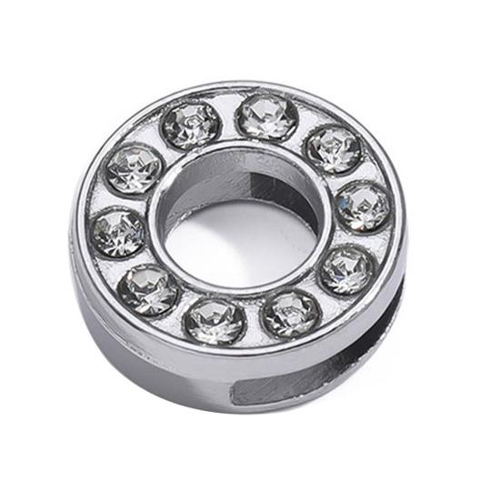 Rhinestone Letter Beads Alloy A To Z Charms Slide Letter Charms Small Spacer Beads for DIY Jewelry Making Keychain Cell Phone Chain Bracelet Craft