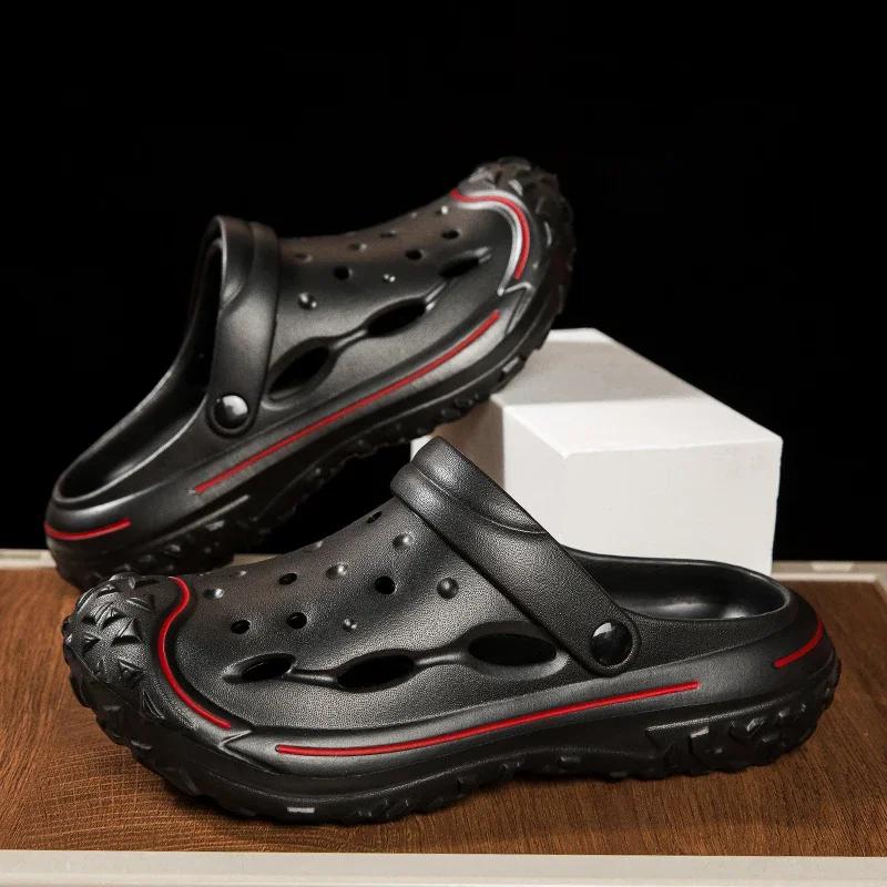 

Летние мужские тапочки 2024 Уличные садовые клоги Мужская повседневная обувь Модные роскошные сандалии Комфортные домашние мягкие тапочки большого размера 46 45-46