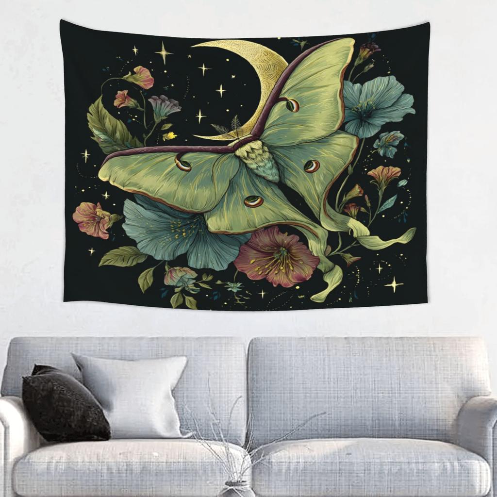 Bohemian Butterfly Moon Aesthetic Home Decor Tapestry Beach Towel Yoga Mat Blanket Table Cloth Tapestry Wall Hanging Tapestry