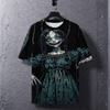 Terrifying Monster Girl Pattern Men's T-shirt Summer Outdoor Street Loose Tees Tops Short Sleeved Casual Men's and Women's Clothing