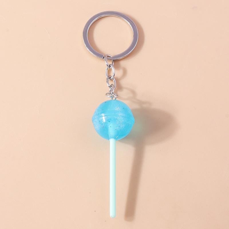 Cute Resin Candy Lollipop Keychain Mini 3D Simulation Food Key Rings for Women Girls Handbag Pendant DIY Kids Jewelry Gifts