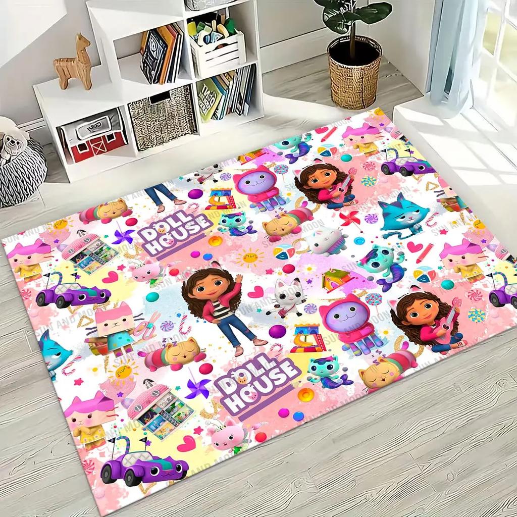 27 Style Cartoon Gabbys Dollhouse Girl Gift Rug for Bedroom Living Room Sofa Home Doormat Decor, Large Kids Non-slip Floor Mat