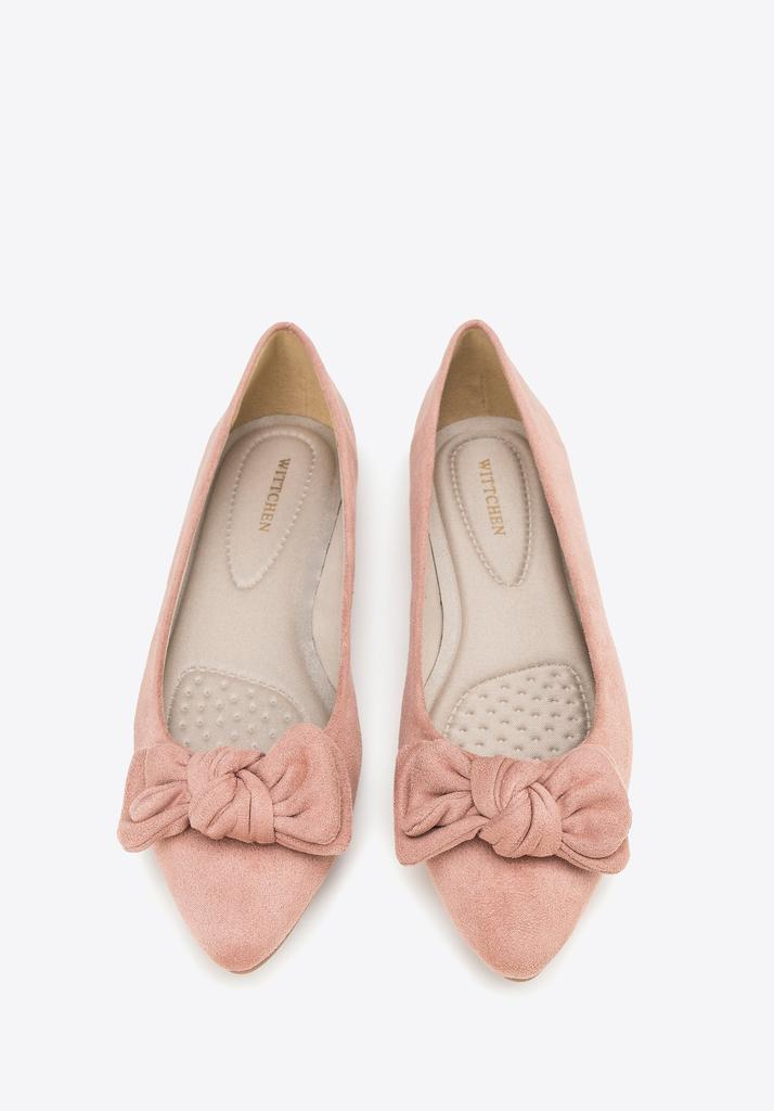 Wittchen Damen Ballerinas aus Öko-Wildleder mit Schleife, Staubrosa, Staubrosa, Öko-Leder