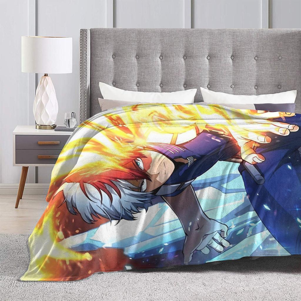 My Hero Academia Blankets Flannel Anime Super Soft Throw Blanket for Car Sofa Couch Bedroom Quilt