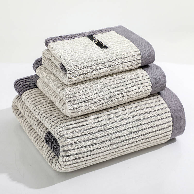 Set 3 Pieces All Cotton Class A Bath Towel Set Household Thickened Water Absorption Antibacterial Beach Towel Soft Skin Friendly