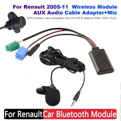Auto Bluetooth Modul AUX Audio Kabel Adapter MIC Freisprecheinrichtung MINI ISO 6Pin AUX Kabel Für Renault Updatelist Radio 2005-2011