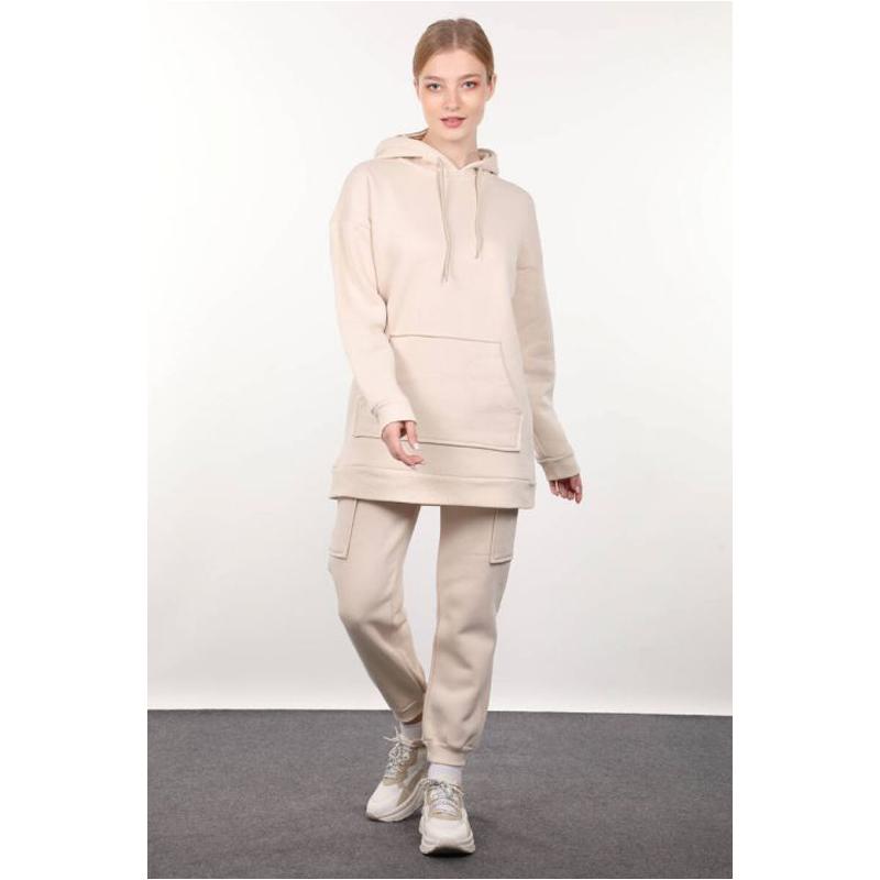 Pantalones de chándal beige con bolsillo cargo elevado para mujer comprar a  buen precio — entrega gratuita, reseñas reales con fotos — Joom