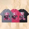 Dark Bear Short Sleeve T-Shirt Washed Retro Cotton Pod Digital Direct Injection Printing T-Shirt Men