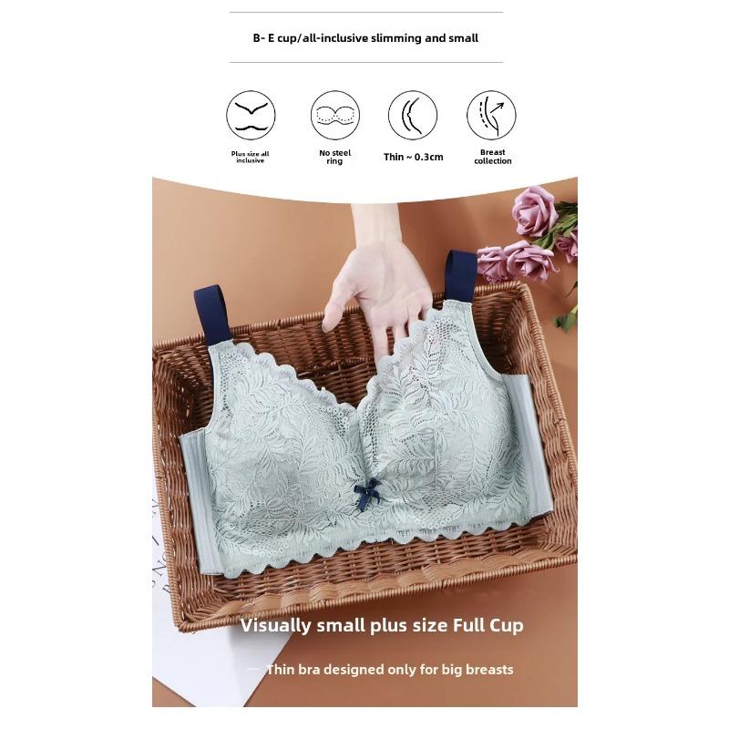 Sutien anti-lăsare pentru busturi mari Sutien pentru femei Stil cupă subțire pentru Suport Confort Sutien Sexy din Dantela Dimensiuni Mari