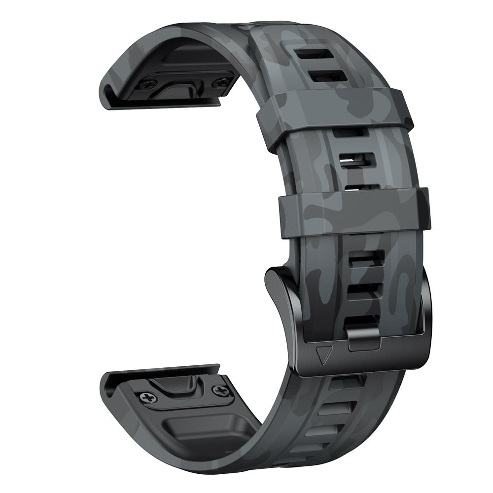 QuickFit 22mm 26mm Sport Camouflage Silikonarmband für Garmin Fenix 8 E 7X 7 Pro 6X 5X Plus/Epix 2 47mm 51mm Armband Uhrband