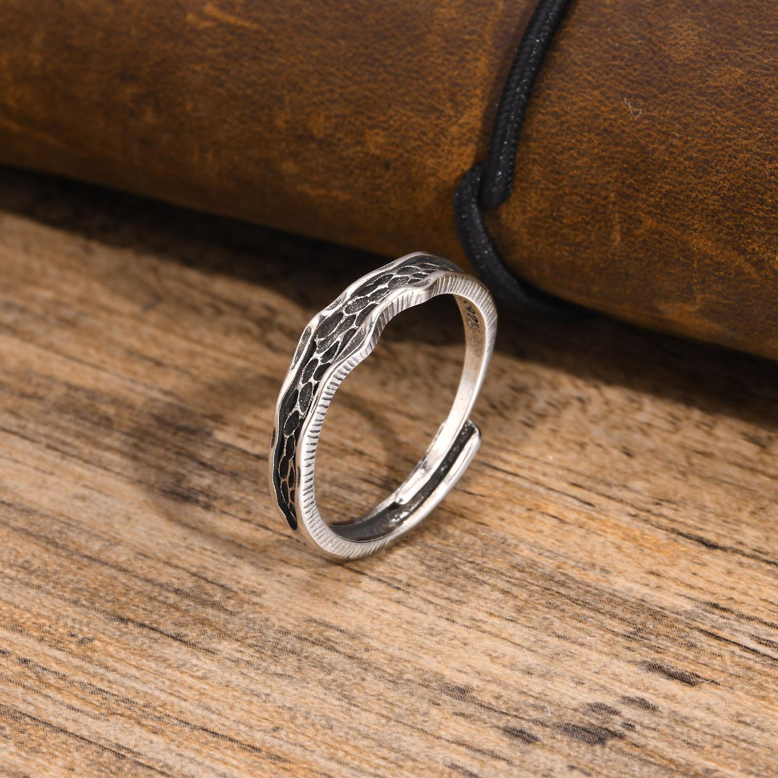 

Mprainbow Men s Retro Wedding Rings,Vintage Silver Color Gothic Finger Bands Resizable,Valentine s Father s Day Birthday Gift resizable