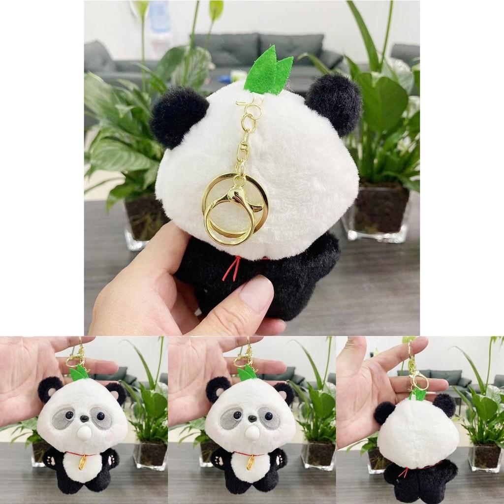 Lovely Plush Soft Panda Keychain Doll Cute Bubble Blowing Design Perfect For Gifts And Collectibles