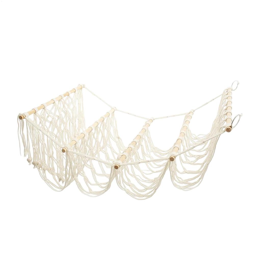4-Layer Over The Door Plush Toy Storage Rack Boho Stuffed Toy Net Organizer Hangable Plush Doll Storage Net Pocket for Playroom