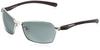 SHIMANO HG-065P Polarized Fishing Sunglasses, Water-Repellent Metal Fishing Glasses, PC Gloss Silver & Transparent Brown Smoke