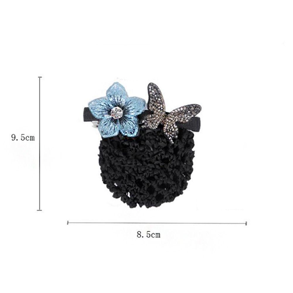 Mesh Rhinestone Women Spring Clips Korean Bun Snood Hairgrips Cover Net Professional Headdress