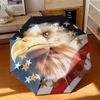 1pc American Bald Eagle Poster Umbrella Portable Folding Umbrella Iron Frame Hole Bone Structure Outdoor Home Umbrella