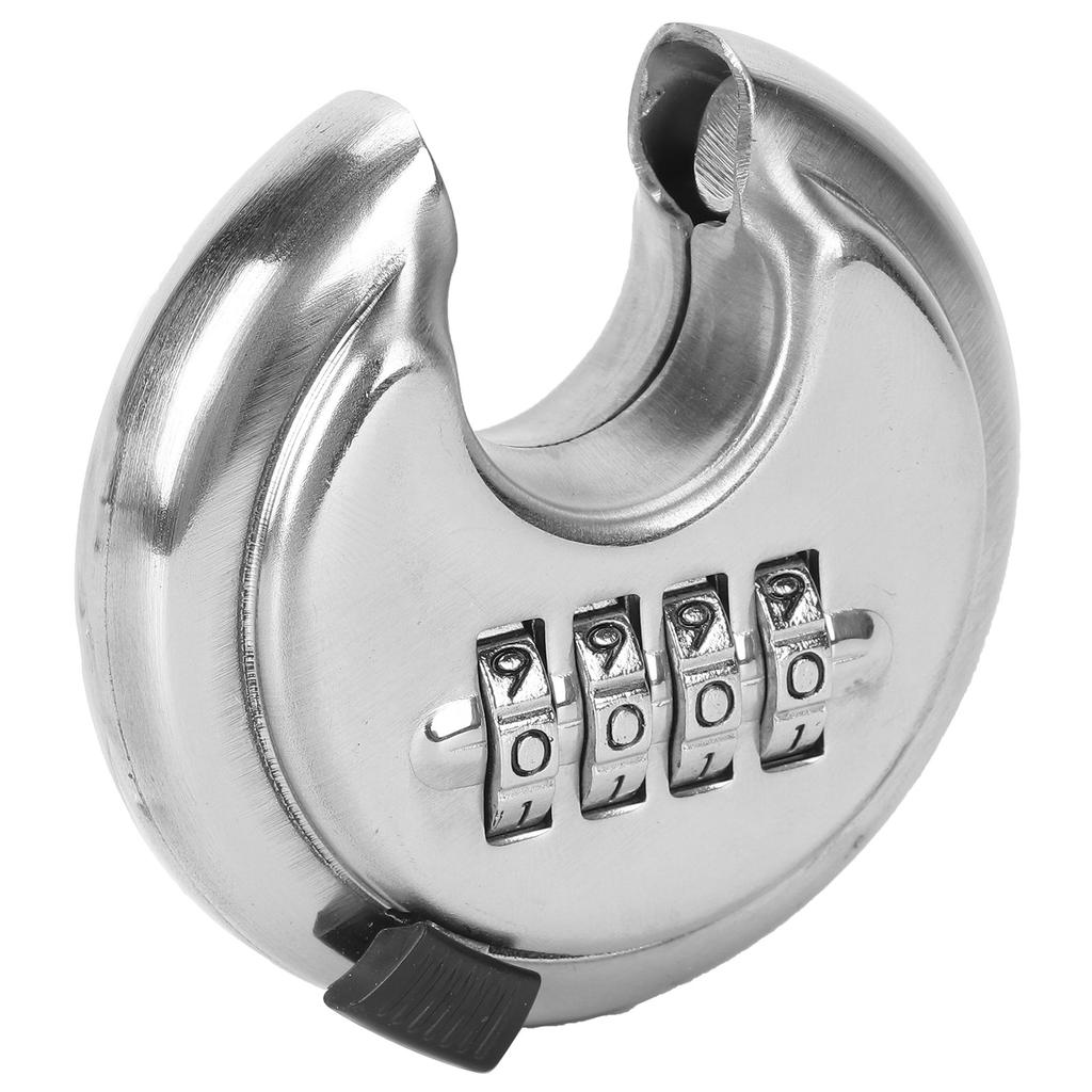 4 Digit Combination Disc Padlock with Hardened Steel Shackle Lock for Trailer Garage Storage Unit Sheds
