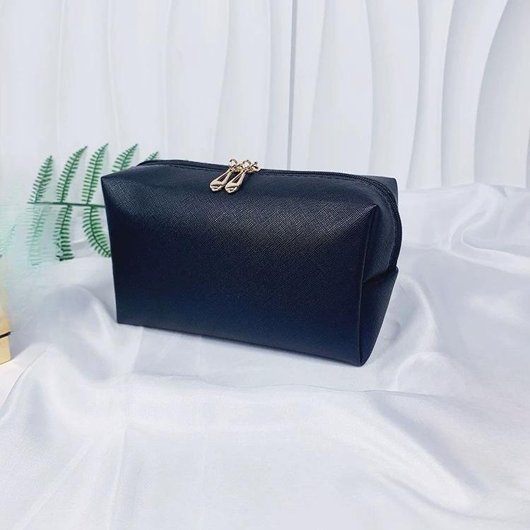 Einfarbig Make-Up Tasche Frauen Kosmetik Tasche Wasserdichte PU Leder Reise Tragbare Waschen Kulturbeutel Lagerung Tasche Organizer Geldbörse