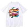 Coffee Books Brown Books American Retro Tshirt Women Round Neck Half Sleeve Tshirt Printed Tshirt Top Women  Vintage Tshirt