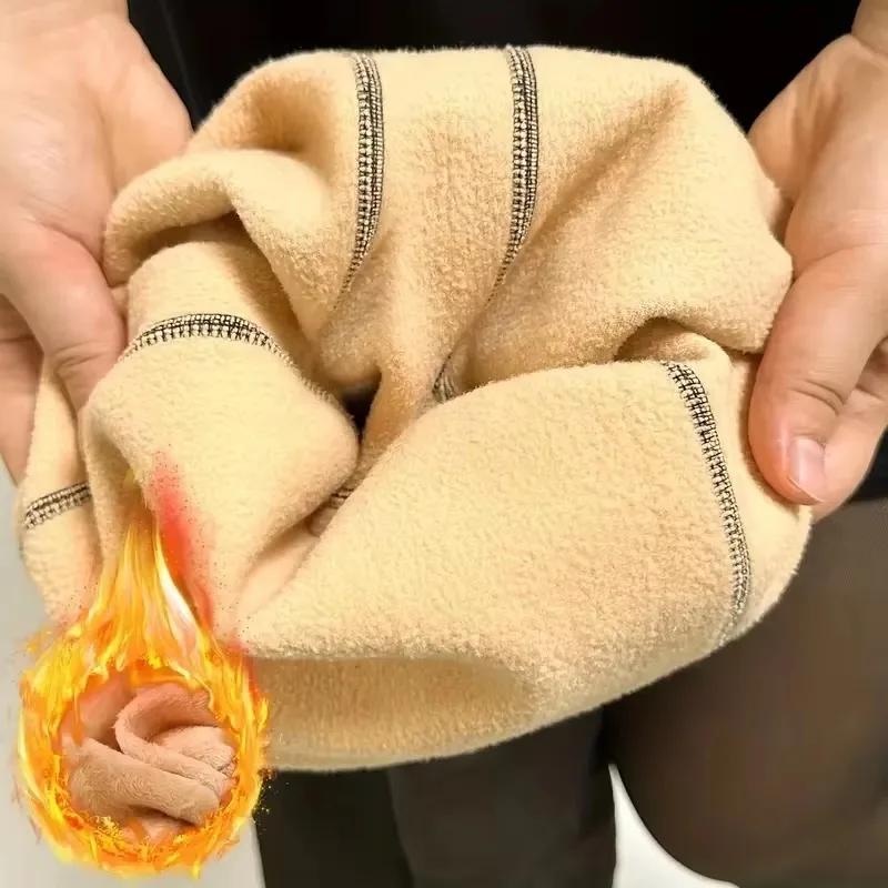 Pantyhose Women Winter Thermal Translucent Stockings Thermal Fleece Tights for Women's Plush Sock Pants Warm Leggings Women