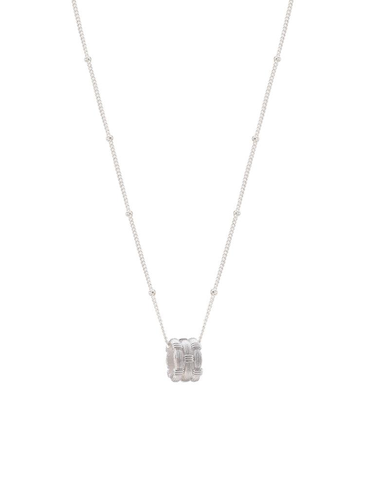 925 Sterling Silver Woven Ring Necklace for Women , Simple Elegant Chain , 41 - 50cm Adjustable 925 silver серебряный