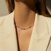 Bohemian Stil Einfache Schlüsselbein Halskette Handgemacht Kristall Perlen Abs Perlen Halskette