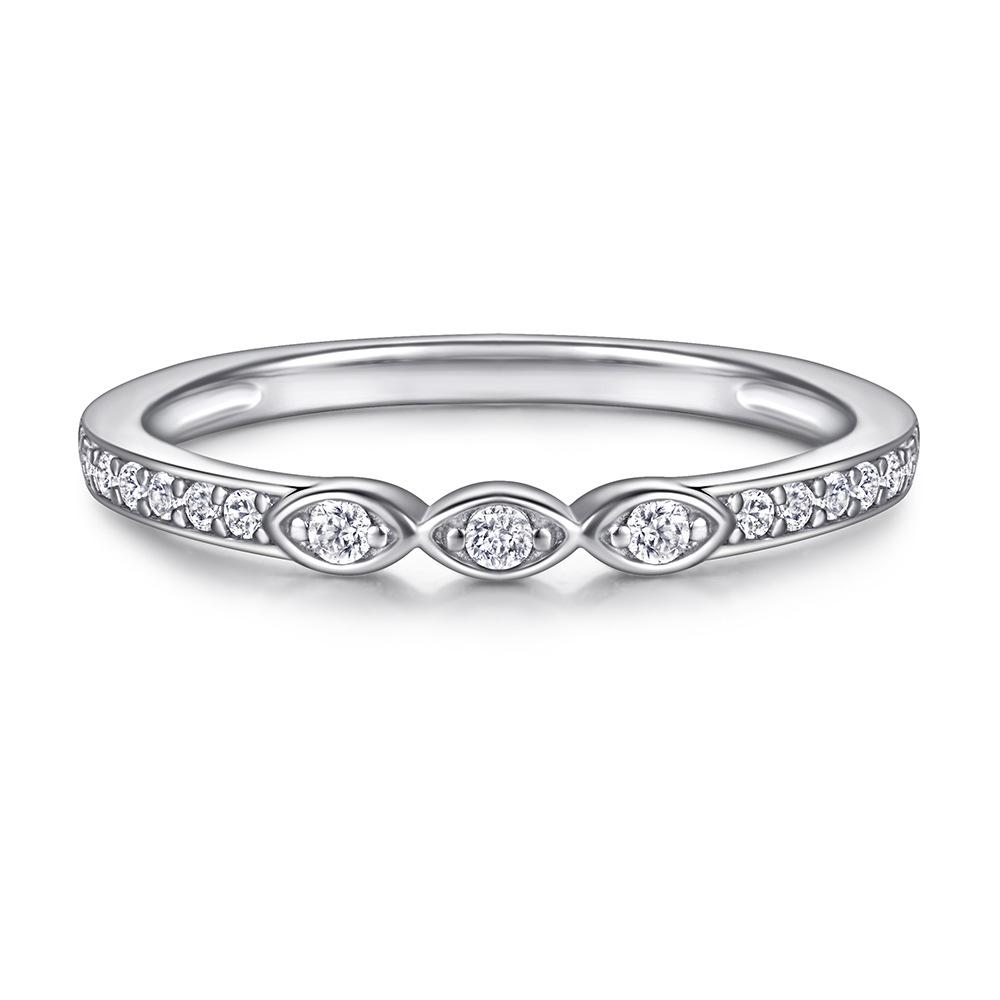 Lindon Klassisk 925 Sterling Sølv Zircon Ring Dame Smykker Bryllup Løfte Party Gift
