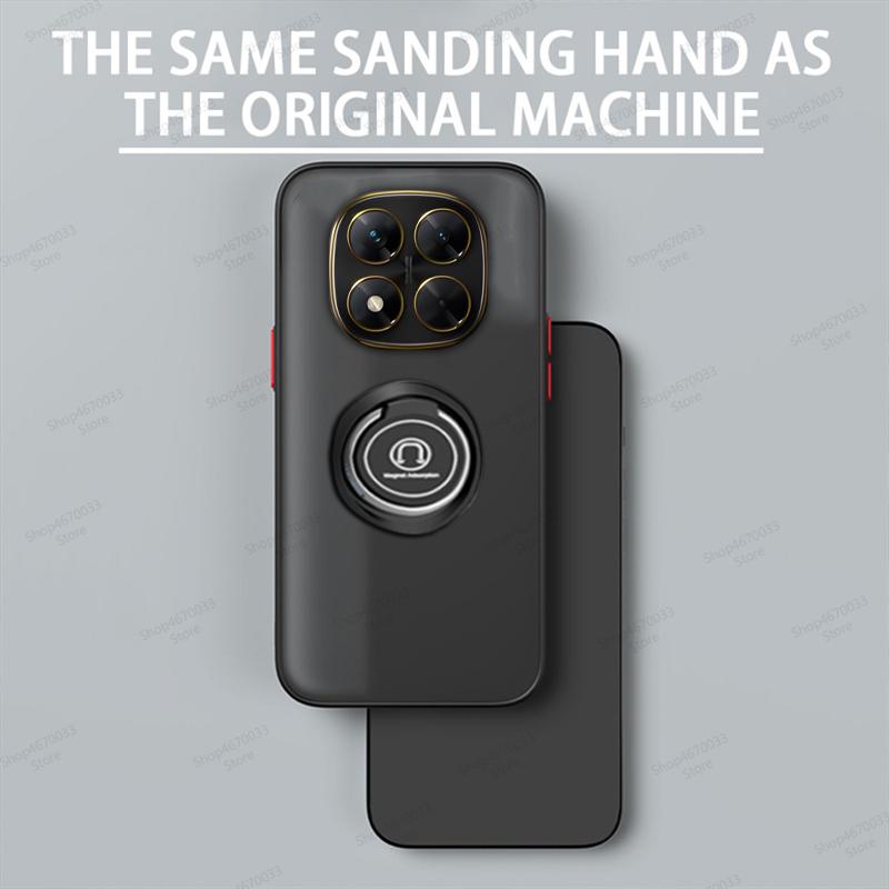Magnetic Ring Holder Phone Case For POCO X7 M6 F6 X6 Pro X4 F4 GT X3 NFC Matte Armor Cover For POCO F5 X5 X4 M4 M3 X3 Pro F3