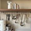 Wall-Mounted Stainless Steel Kitchen Storage Rack with No-Drill Hooks for Towel, Spatula, and Dishcloth