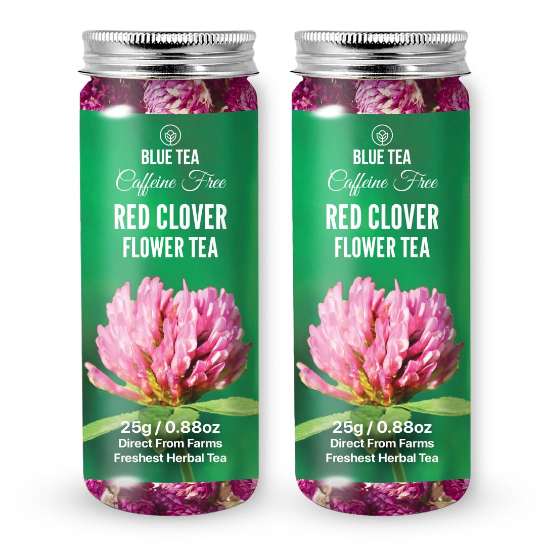 BLUE TEA - Red Clover Flower Tea - 50g - 50 Cups (Pack of 2) | ANTI-INFLAMMATORY | Detox Tea - Flower Based - Herbal Tea - Caffeine Free - Natural -