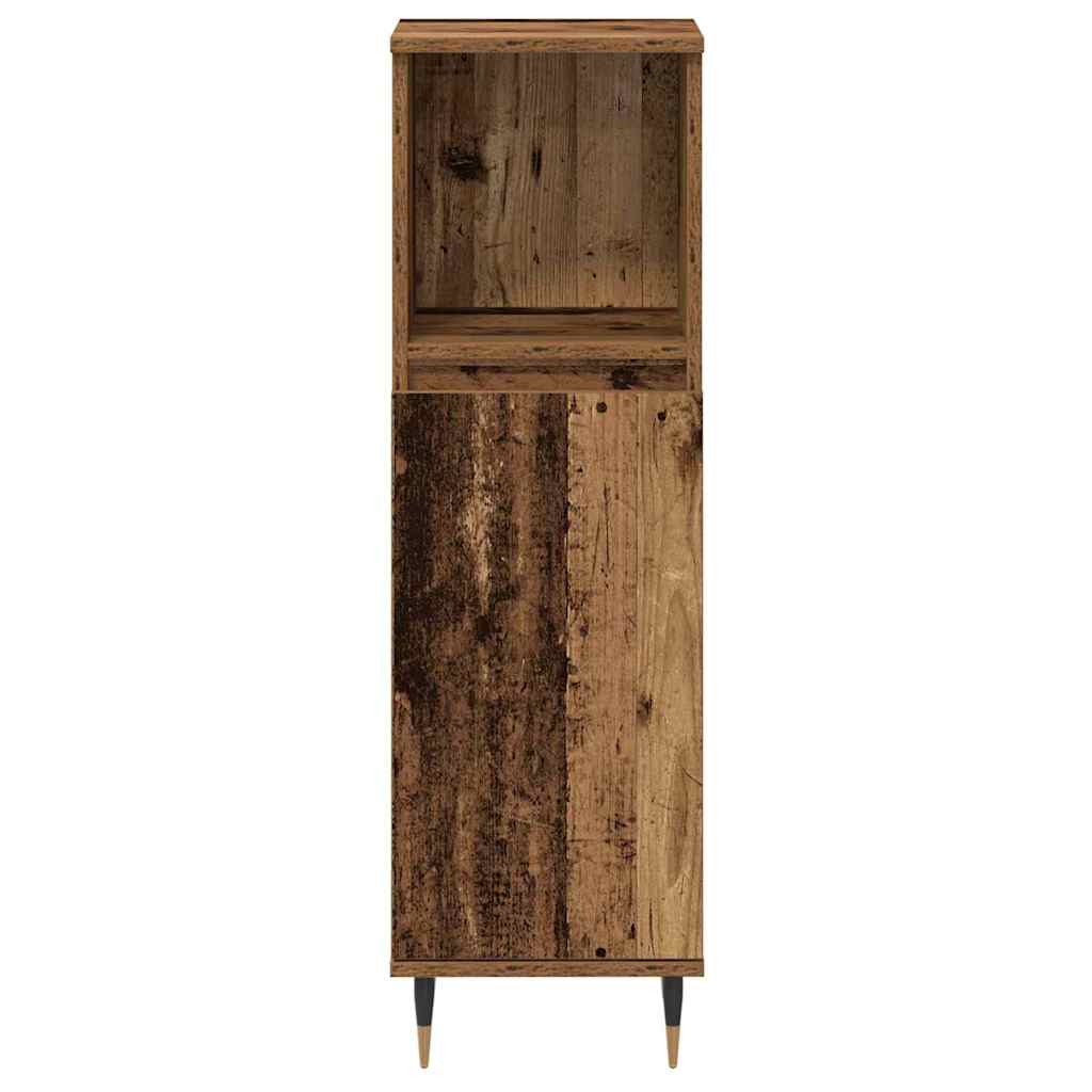 Bathroom Furniture Set with Shelf 3 pcs Reclaimed Wood Effect Particleboard