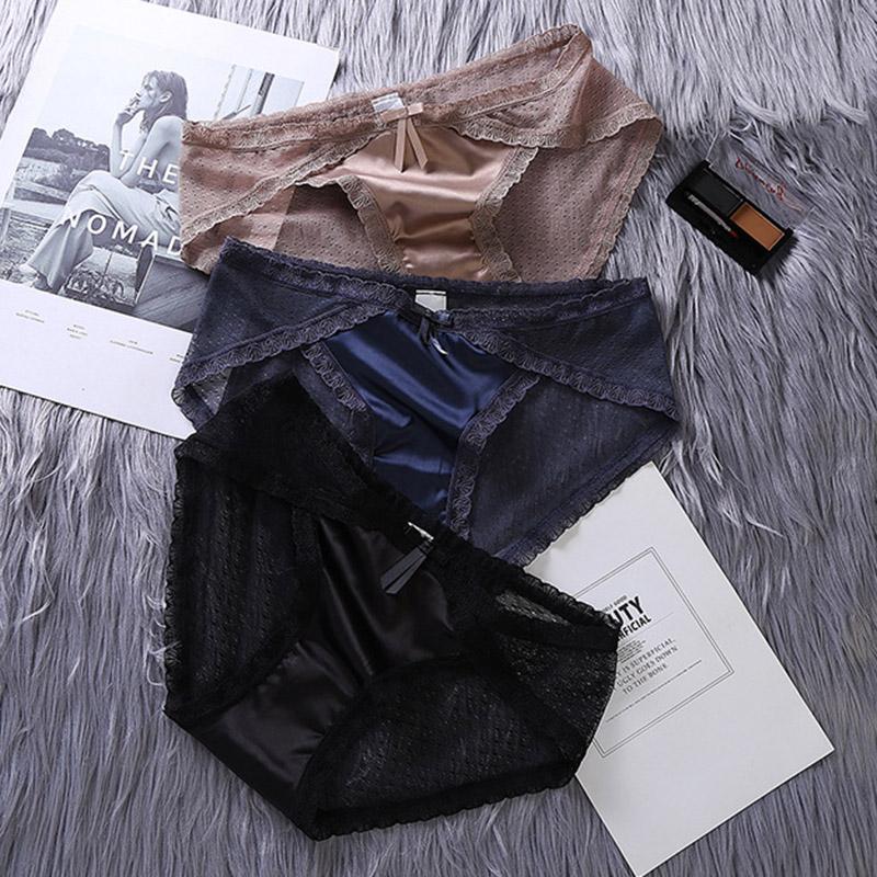 Panties Perspective Fancy Lace Panties For Women Traceless Crotch Of Cotton Briefs Lady Panty Underwear Low-rise Briefs