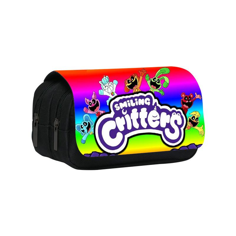 Smiling Critters Kids Pencil Bag With Durable Nylon For School And Travel
