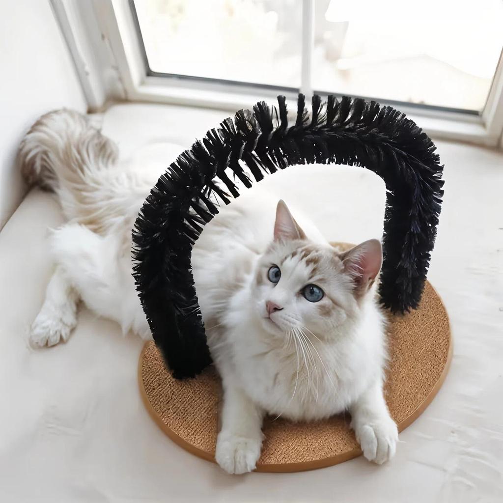Cat Arch Self Groomer with Scratch Pad and Toy
