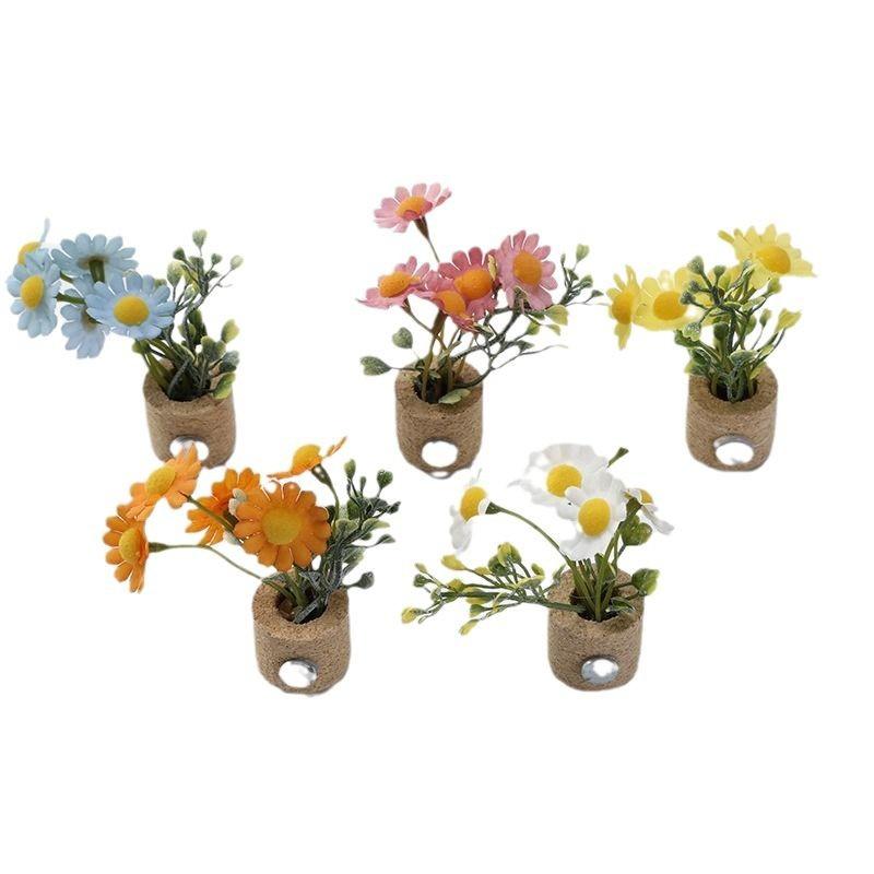 Artificial Daisy Refrigerator Magnet  Powerful Magnets Plants Potted Shaped for Home Decoration Wall Window Decoration