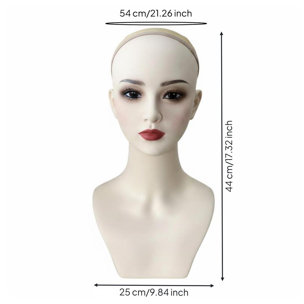 Hairpiece Mannequin Head Realistic Look Female Smooth Skin Feel for Salon Workers,