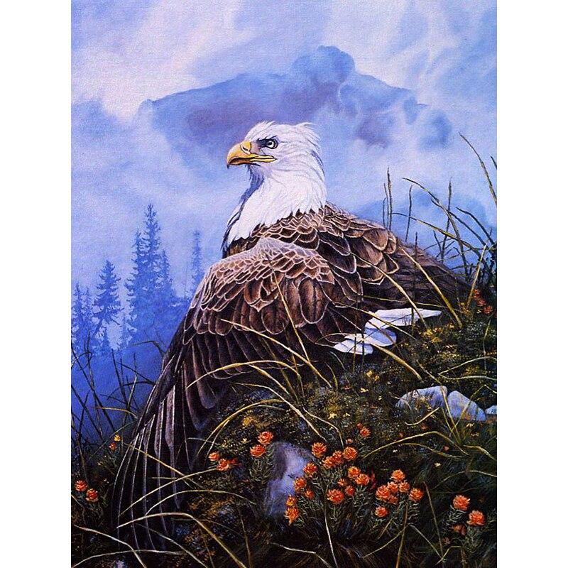 New 5D DIY Diamond Painting Eagle Diamond Embroidery Animals Cross Stitch Full Round Drill Crafts Home Decor Manual Gift