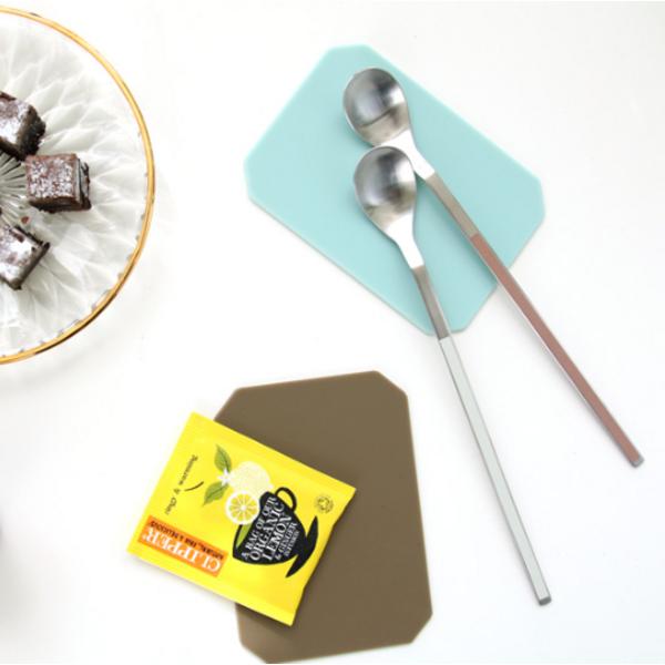 French Blanc ceramic color long spoons (2 types, 1 set), Cream, Mocha, Korean popular tableware